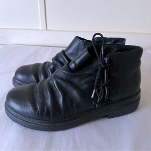 Rieker Ruched Boots Women 39 / 8 Black Leather Comfort Slouchy Booties